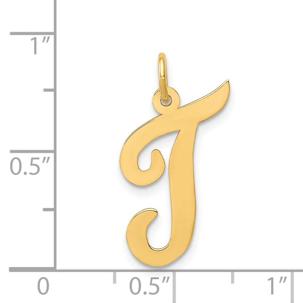 Charlie & Co Jewelry | 14k Large Script Letter T Initial Charm - Model YC662T