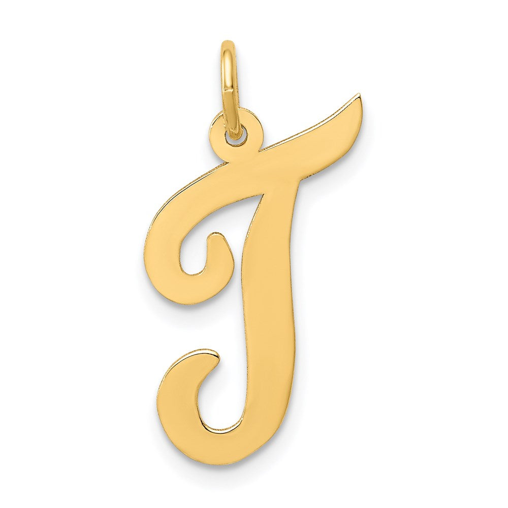 Charlie & Co Jewelry | 14k Large Script Letter T Initial Charm - Model YC662T