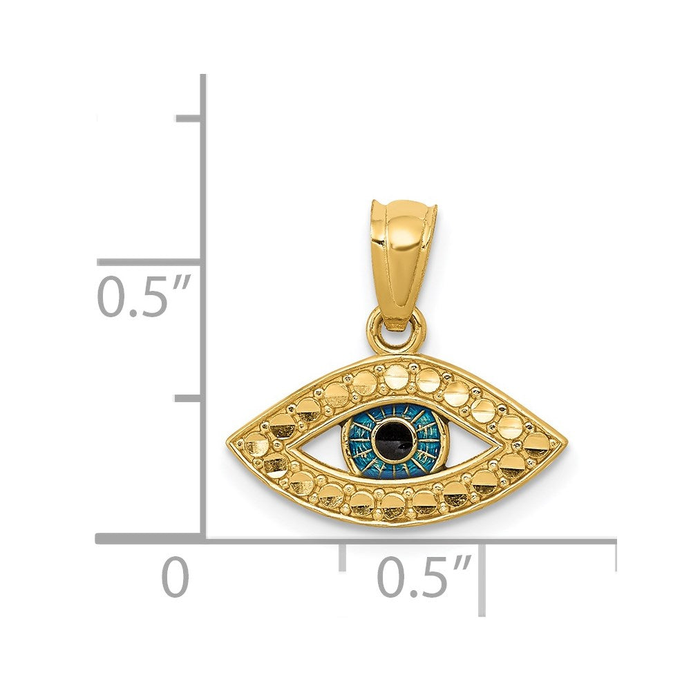 14K Gold Enameled Evil Eye Charm - Charlie & Co. Jewelry