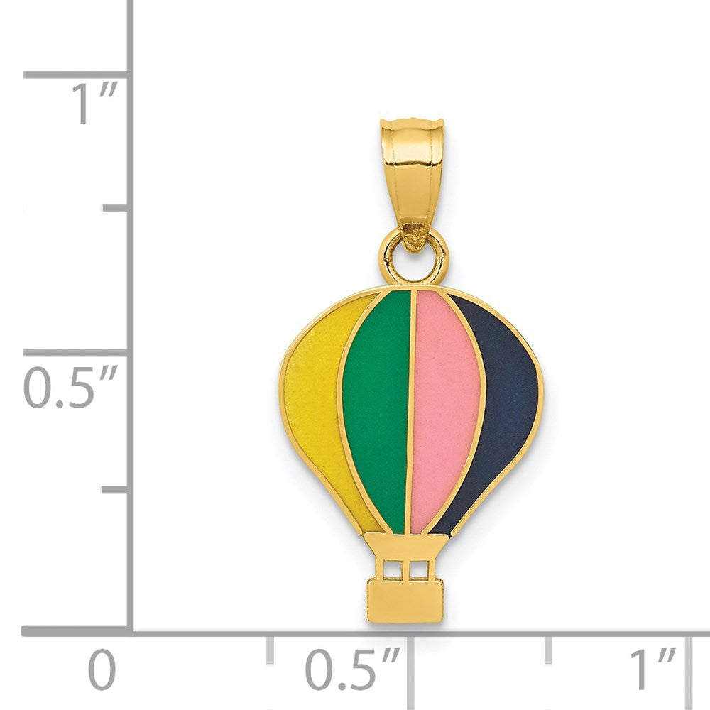 Charlie & Co Jewelry | 14k Polished Multi-color Enamel Hot Air Balloon Pendant - Model YC910
