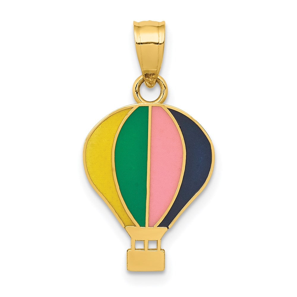 Charlie & Co Jewelry | 14k Polished Multi-color Enamel Hot Air Balloon Pendant - Model YC910