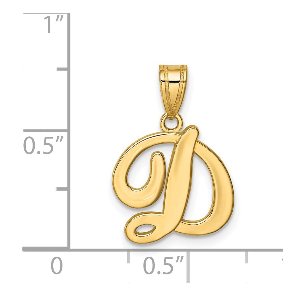 Charlie & Co Jewelry | 14ky Script Letter D Initial Pendant - Model YC993D