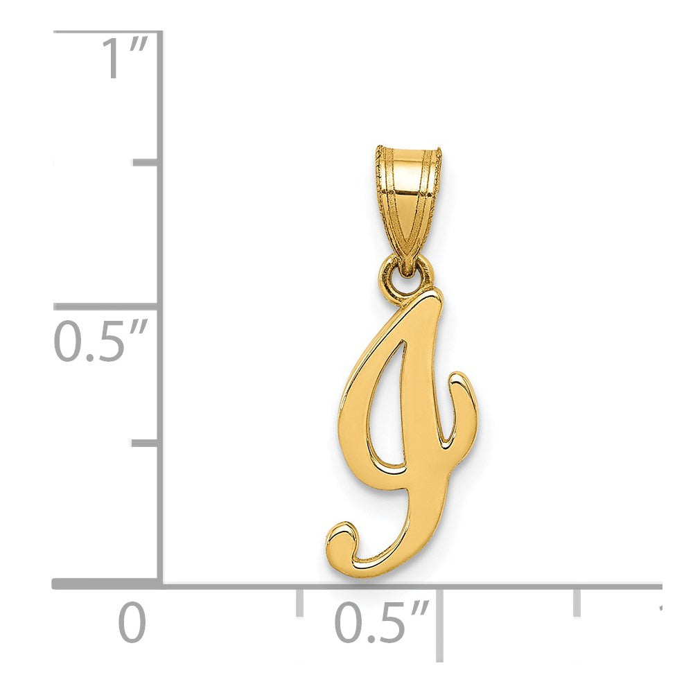 Charlie & Co Jewelry | 14ky Script Letter I Initial Pendant - Model YC993I