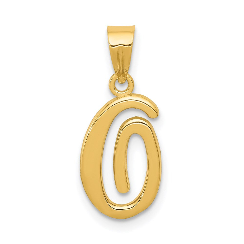 Charlie & Co Jewelry | 14ky Script Letter O Initial Pendant - Model YC993O
