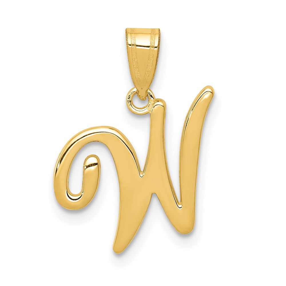 Charlie & Co Jewelry | 14ky Script Letter W Initial Pendant - Model YC993W