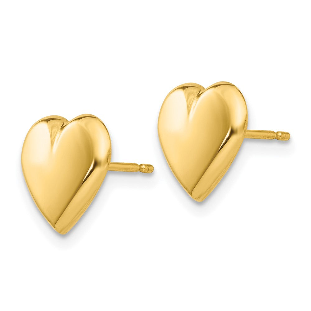 Gold Heart Post Earrings - Model YE1641 - Charlie & Co. Jewelry