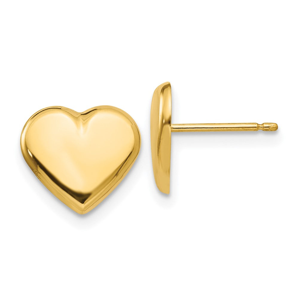 14K Gold Heart Post Earrings - Charlie & Co. Jewelry
