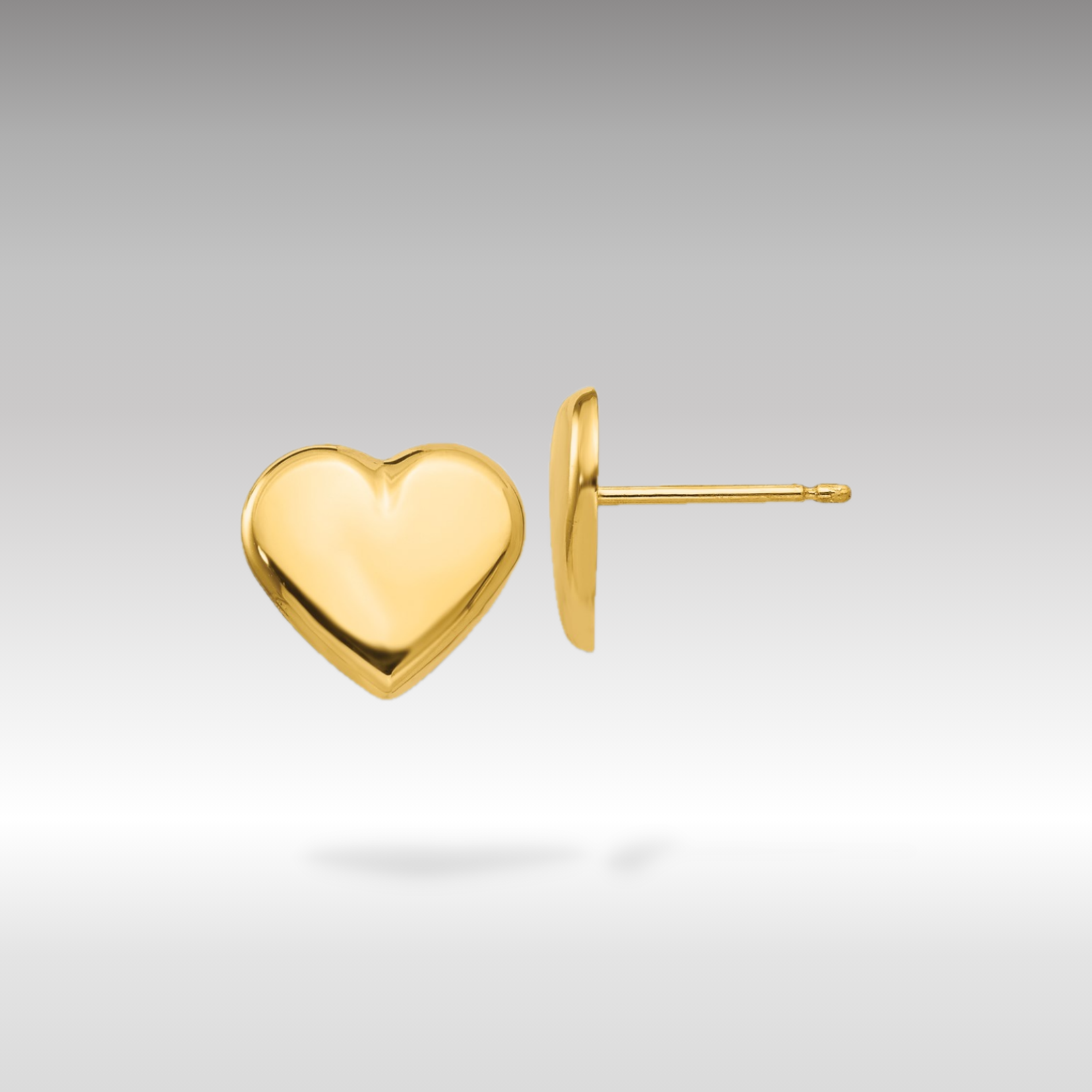 Gold Heart Post Earrings - Model YE1641 - Charlie & Co. Jewelry