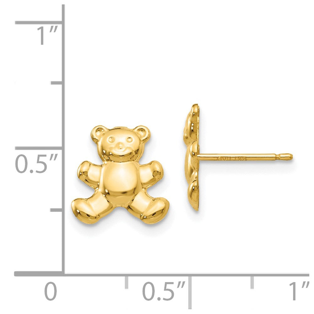 14K Gold Teddy Bear Post Earrings - Charlie & Co. Jewelry