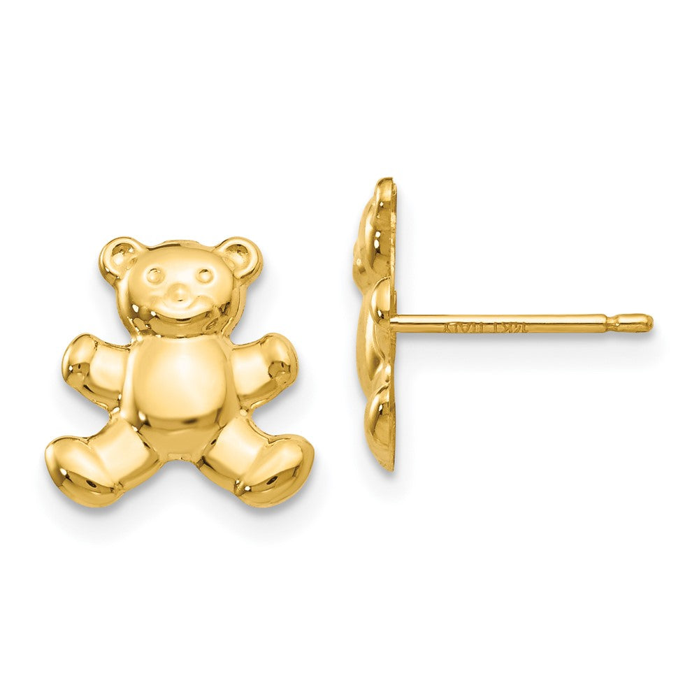 14K Gold Teddy Bear Post Earrings - Charlie & Co. Jewelry
