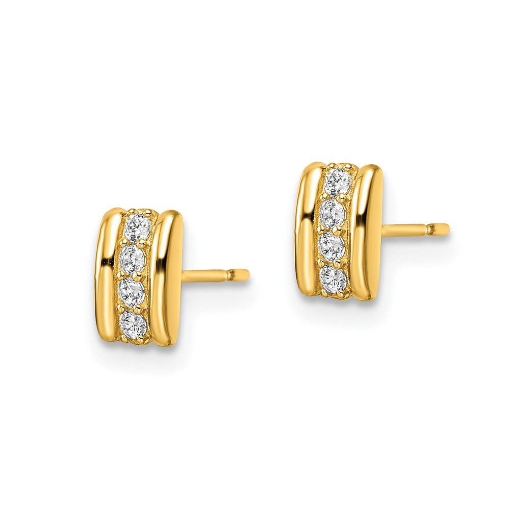 Gold CZ Post Earrings - Model YE1987 - Charlie & Co. Jewelry