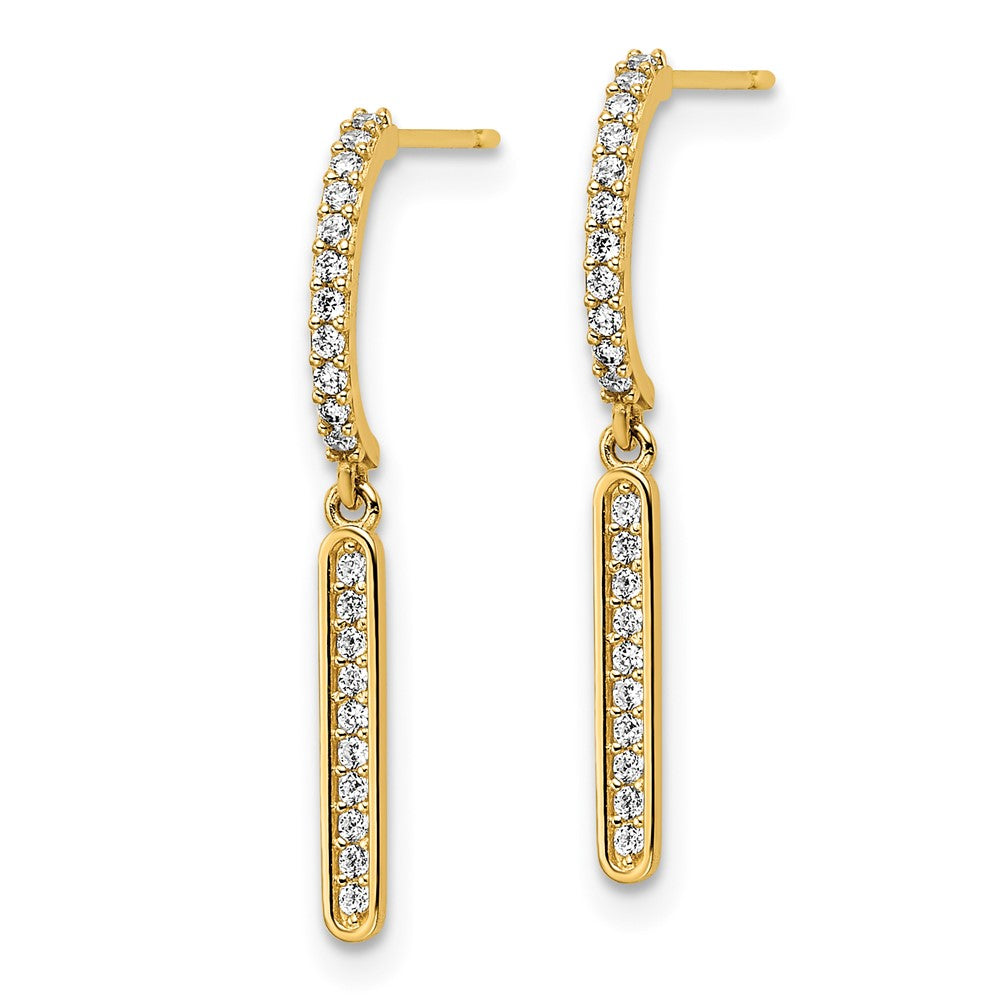 Gold CZ Dangle Post Earrings - Model YE2019 - Charlie & Co. Jewelry