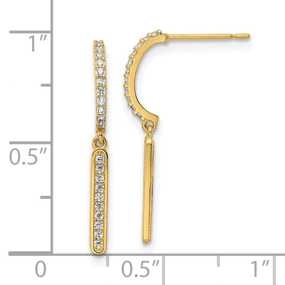 Gold CZ Dangle Post Earrings - Model YE2019 - Charlie & Co. Jewelry