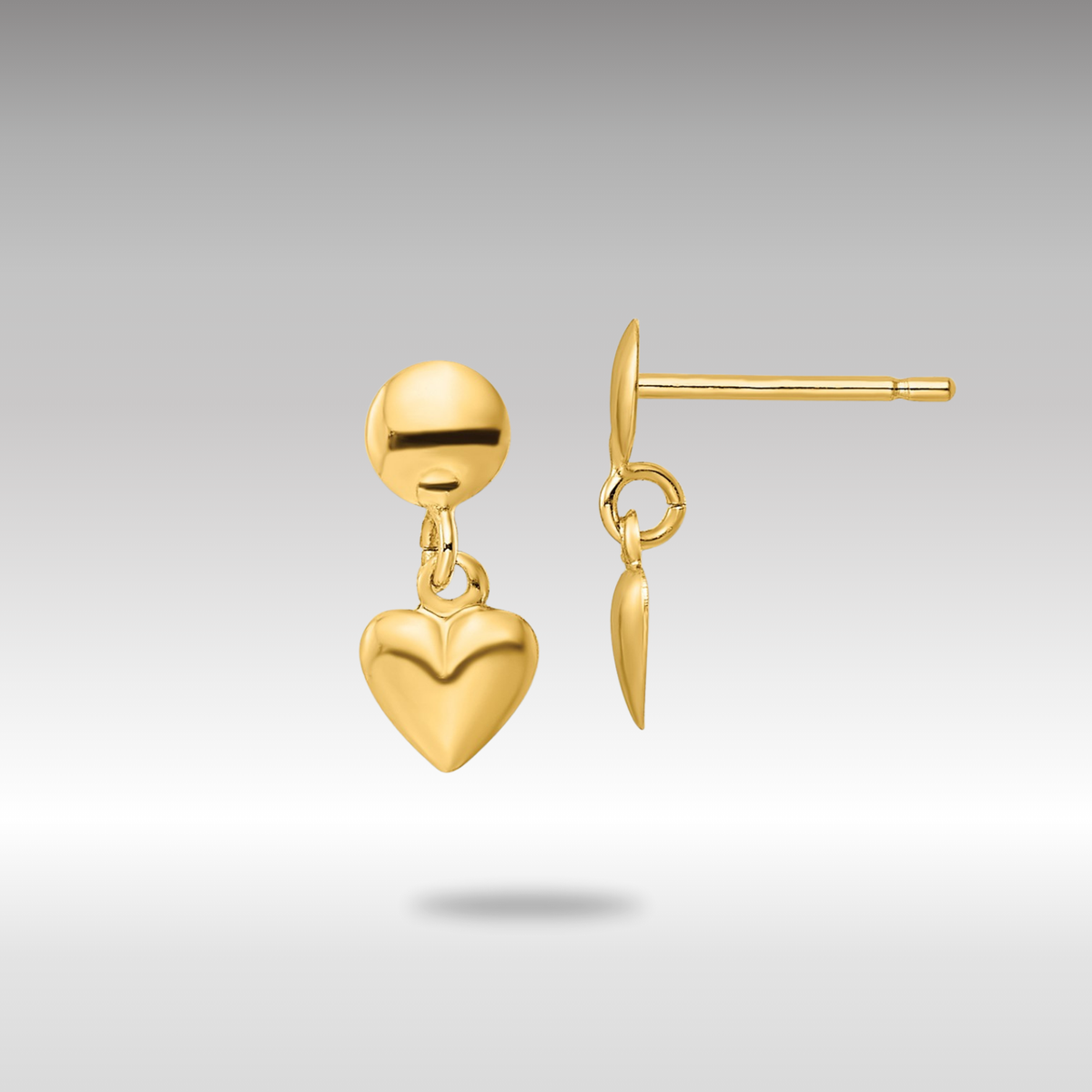 Charlie & Co. Jewelry | 14K Gold Heart Post Dangle Earrings | Gold ...