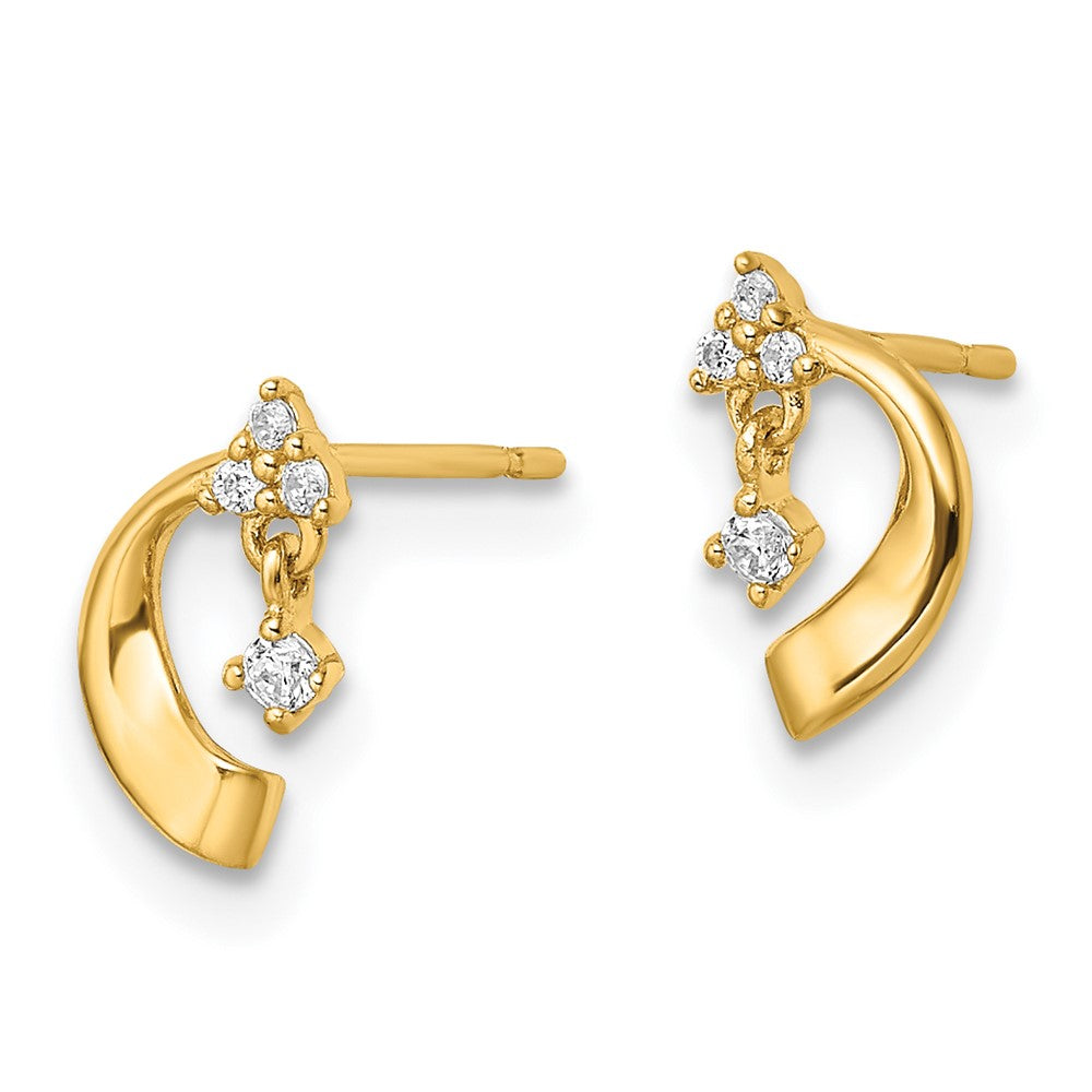 Gold CZ Post Earrings - Model YE2053 - Charlie & Co. Jewelry