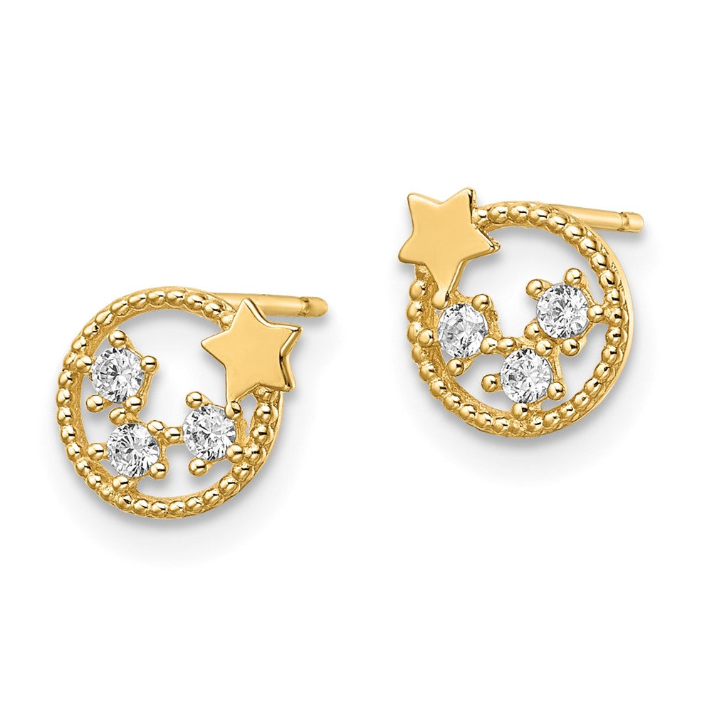 Gold CZ Stars Post Earrings - Model YE2059 - Charlie & Co. Jewelry