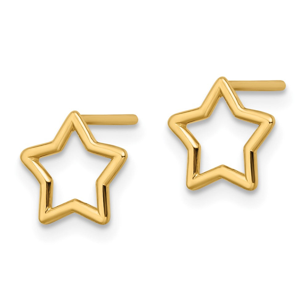 Gold Polished Star Stud Post Earrings - Model YE2060 - Charlie & Co. Jewelry