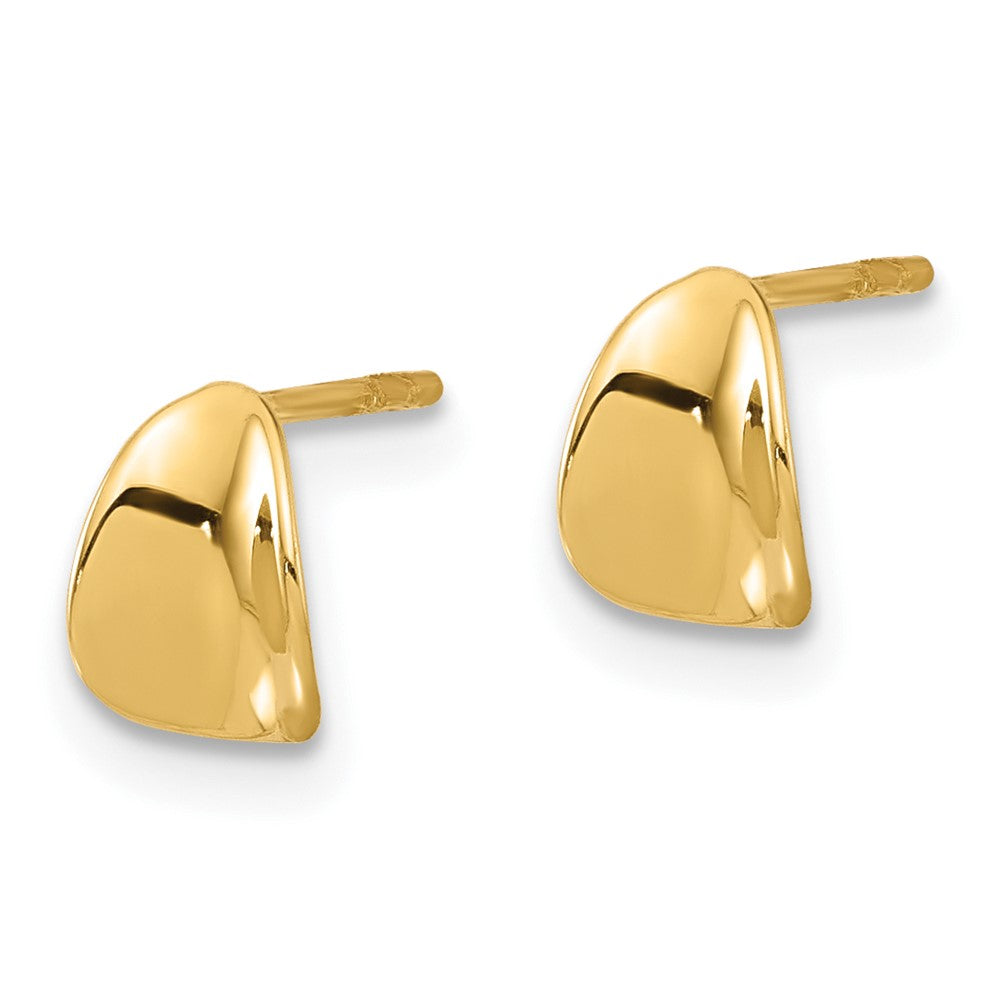 Gold Polished Wavy Post Earrings - Model YE2164 - Charlie & Co. Jewelry