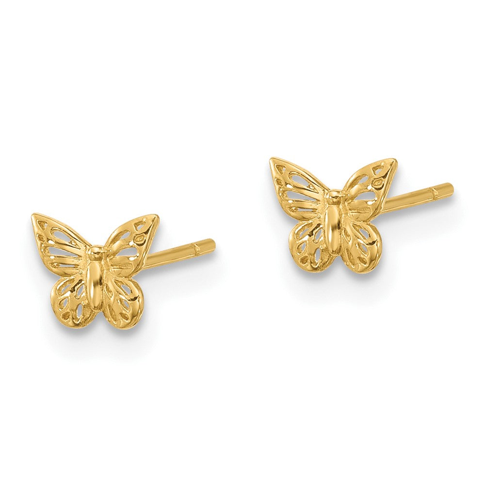 Gold Polished Butterfly Post Earrings - Model YE2214 - Charlie & Co. Jewelry