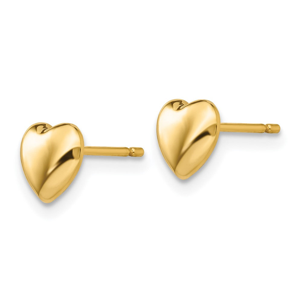 Gold Polished Heart Post Stud Earrings - Model YE300 - Charlie & Co. Jewelry