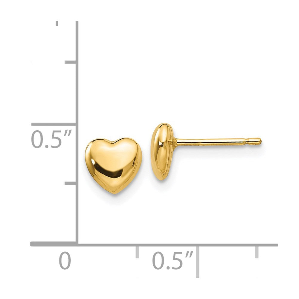 Gold Polished Heart Post Stud Earrings - Model YE300 - Charlie & Co. Jewelry