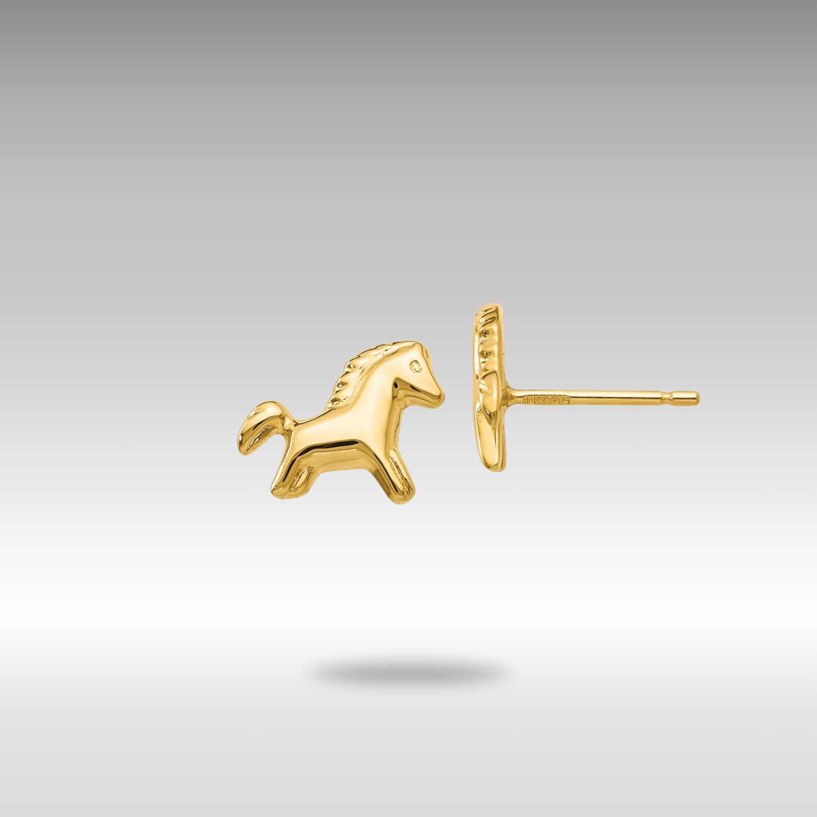 Gold Pony Earrings - Model YE598 - Charlie & Co. Jewelry