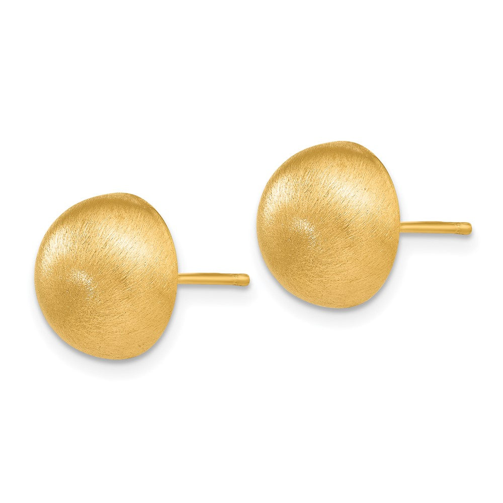 Gold Hollow Satin 10.50mm Half Ball Post Earrings - Model Z1204 - Charlie & Co. Jewelry