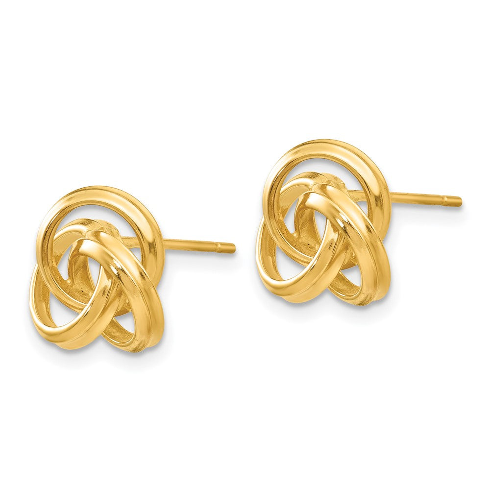 Gold Polished Love Knot Post Earrings - Model Z369 - Charlie & Co. Jewelry