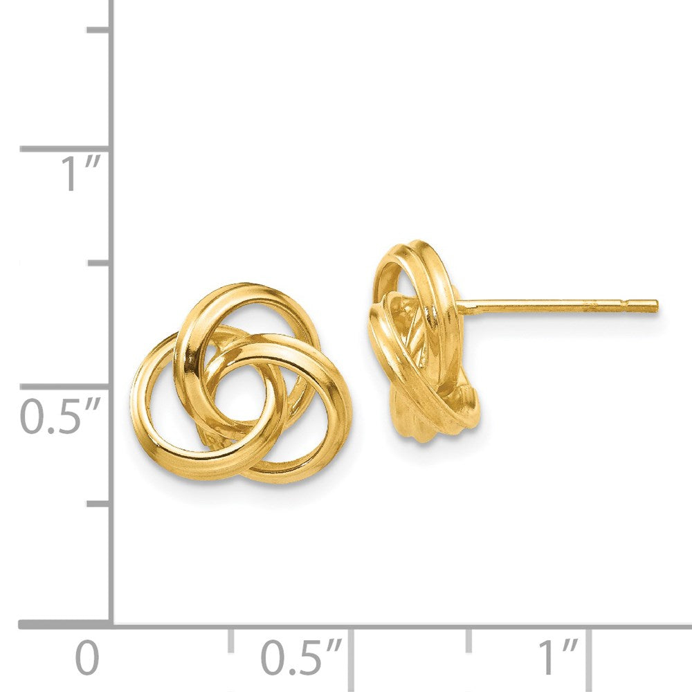 Gold Polished Love Knot Post Earrings - Model Z369 - Charlie & Co. Jewelry