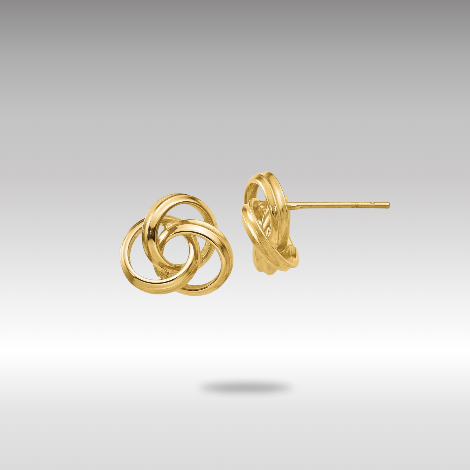 Gold Polished Love Knot Post Earrings - Model Z369 - Charlie & Co. Jewelry