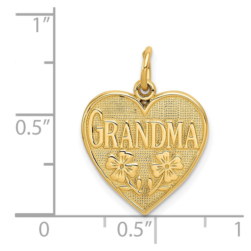 14k Grandma Heart Charm - Model C1709