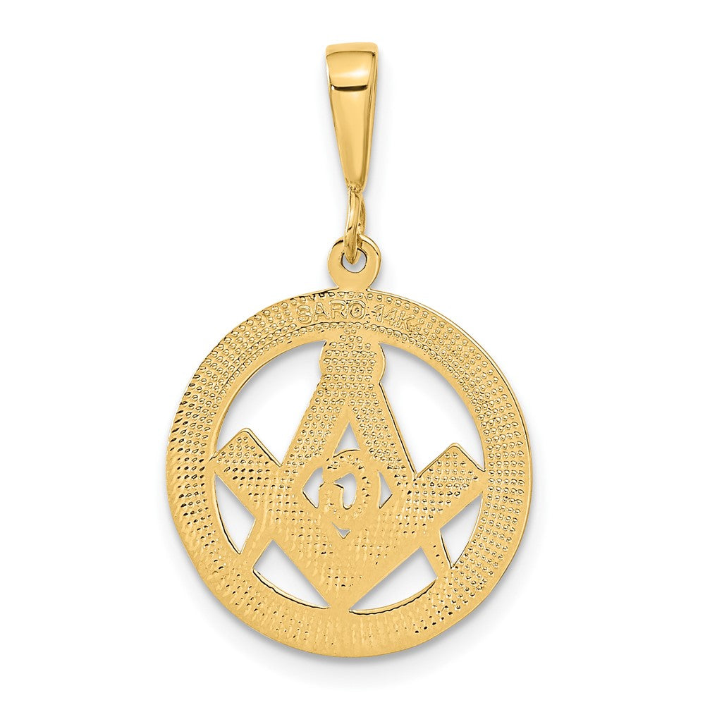 14k Polished And Textured Masonic Symbol Pendant - Model C1783