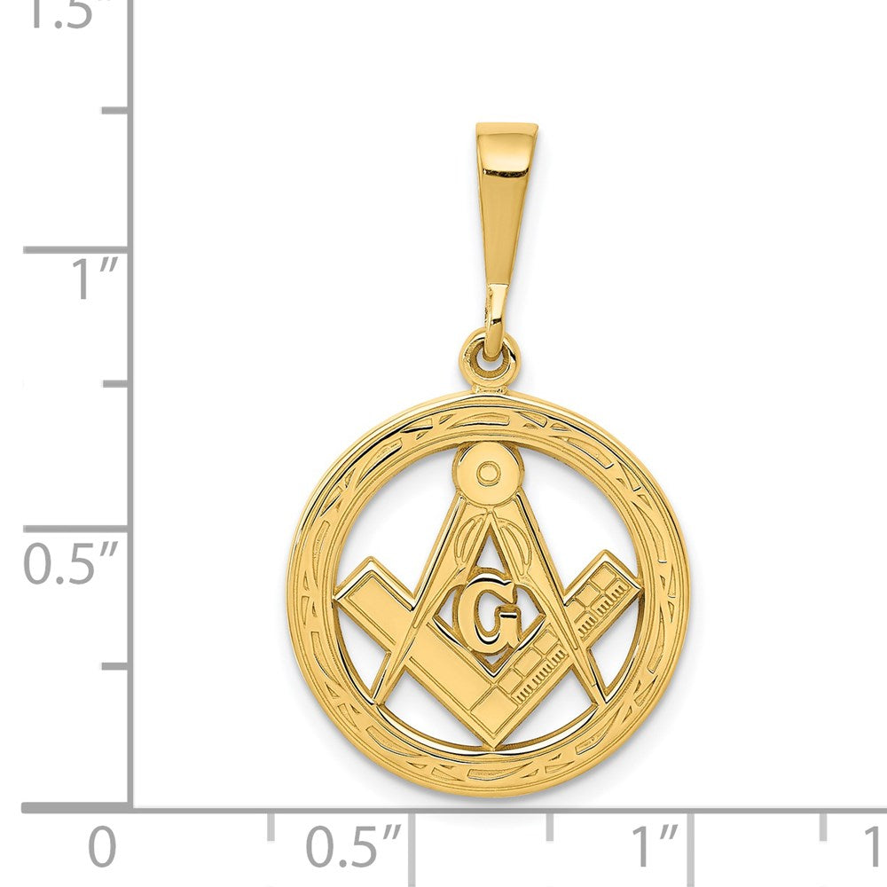 14k Polished And Textured Masonic Symbol Pendant - Model C1783