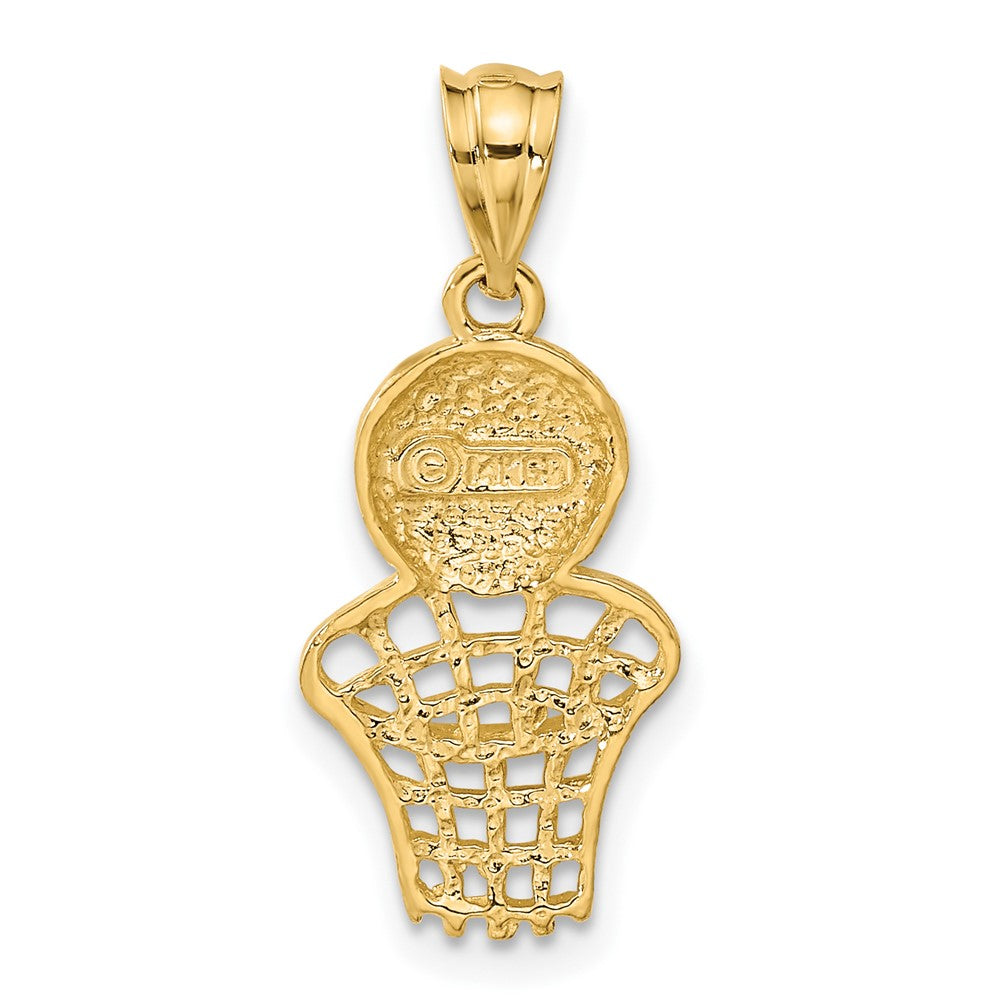 14k Basketball And Net Charm - Model C2664