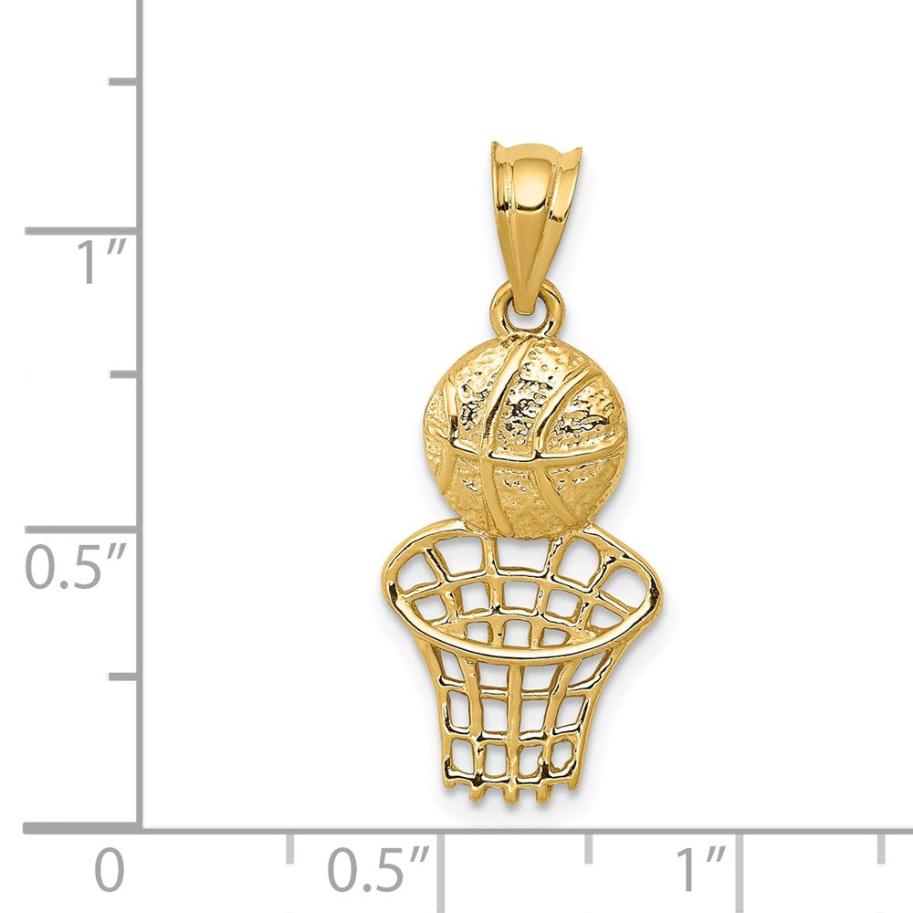 14k Basketball And Net Charm - Model C2664