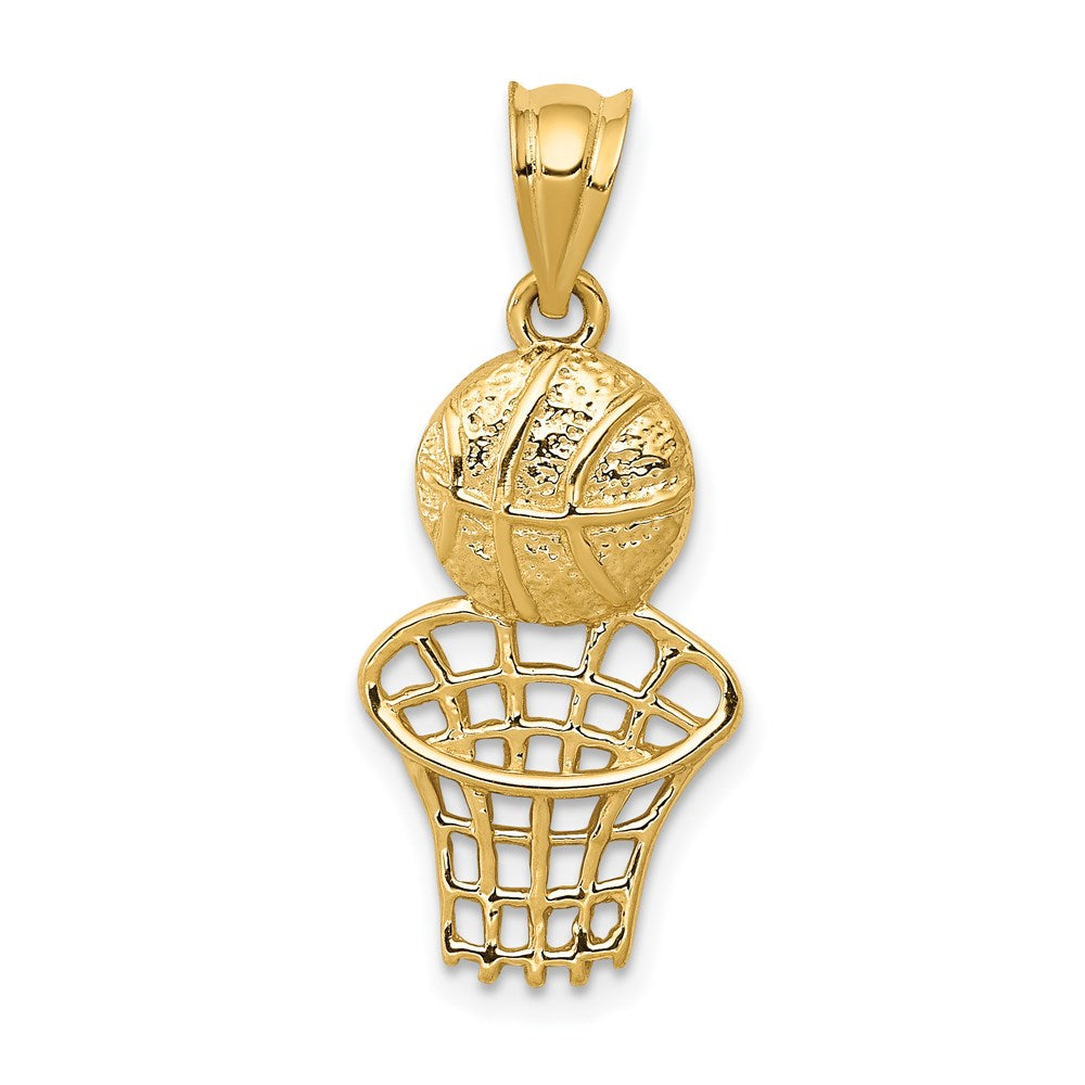14k Basketball And Net Charm - Model C2664