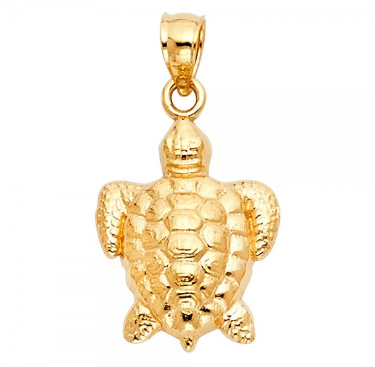 Gold Sea Turtle Pendant Model-1684 - Charlie & Co. Jewelry