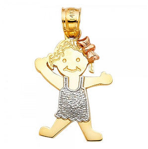 Gold Happy Girl Pendant Model-2007 - Charlie & Co. Jewelry