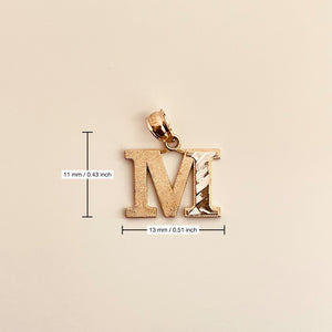 Gold Bold Letter M Pendant | A-Z Pendants - Charlie & Co. Jewelry
