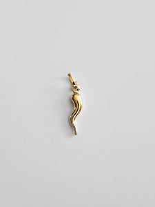 Gold Small Cornicello Italian Horn Pendant Model-456 - Charlie & Co. Jewelry