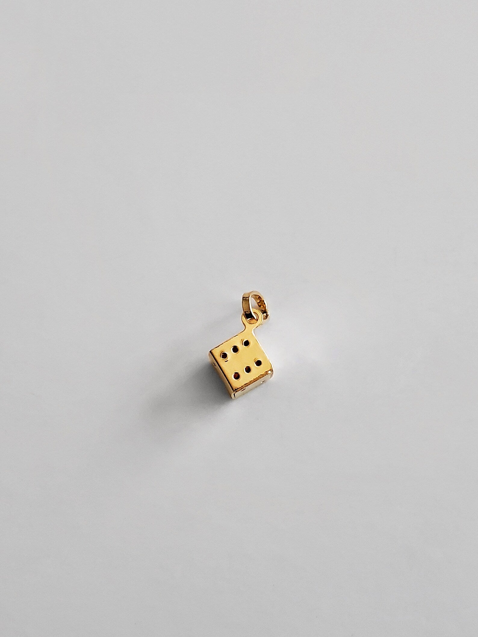 14k Gold 3D Dice Pendant Model-461 - Charlie & Co. Jewelry
