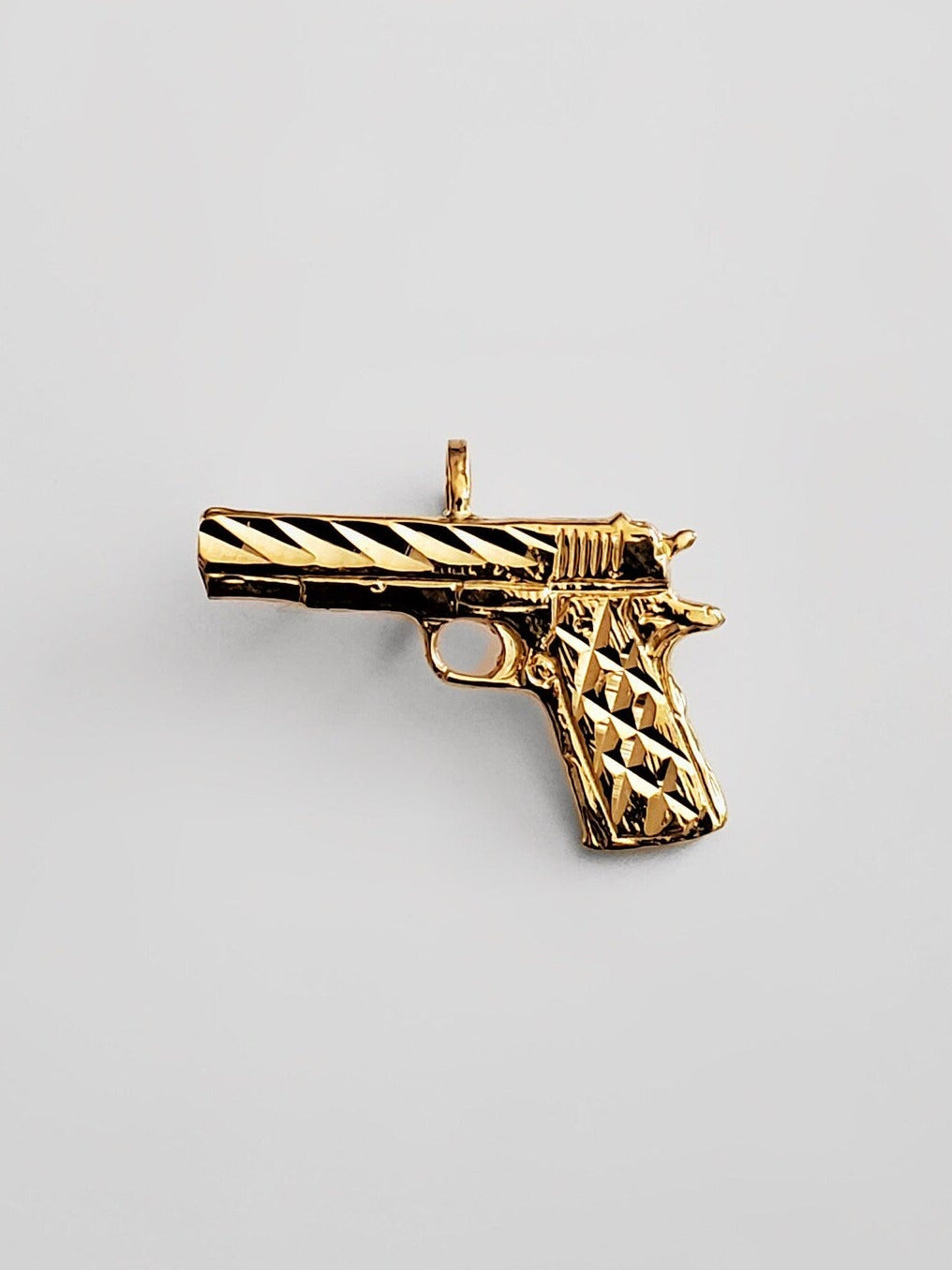 14k Real Gold Pistol Gun Pendant Model-2337 - Charlie & Co. Jewelry