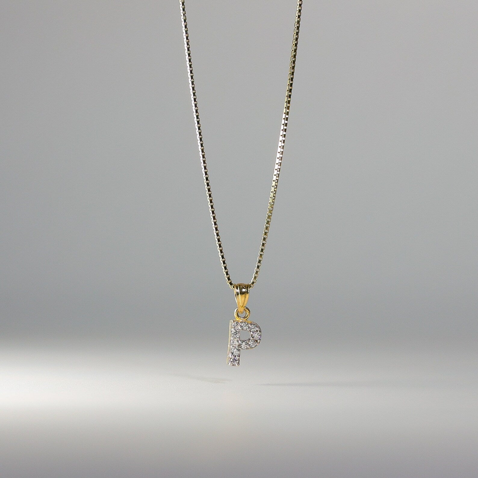Gold Cubic Zirconia Letter P Pendant | A-Z Pendants - Charlie & Co. Jewelry