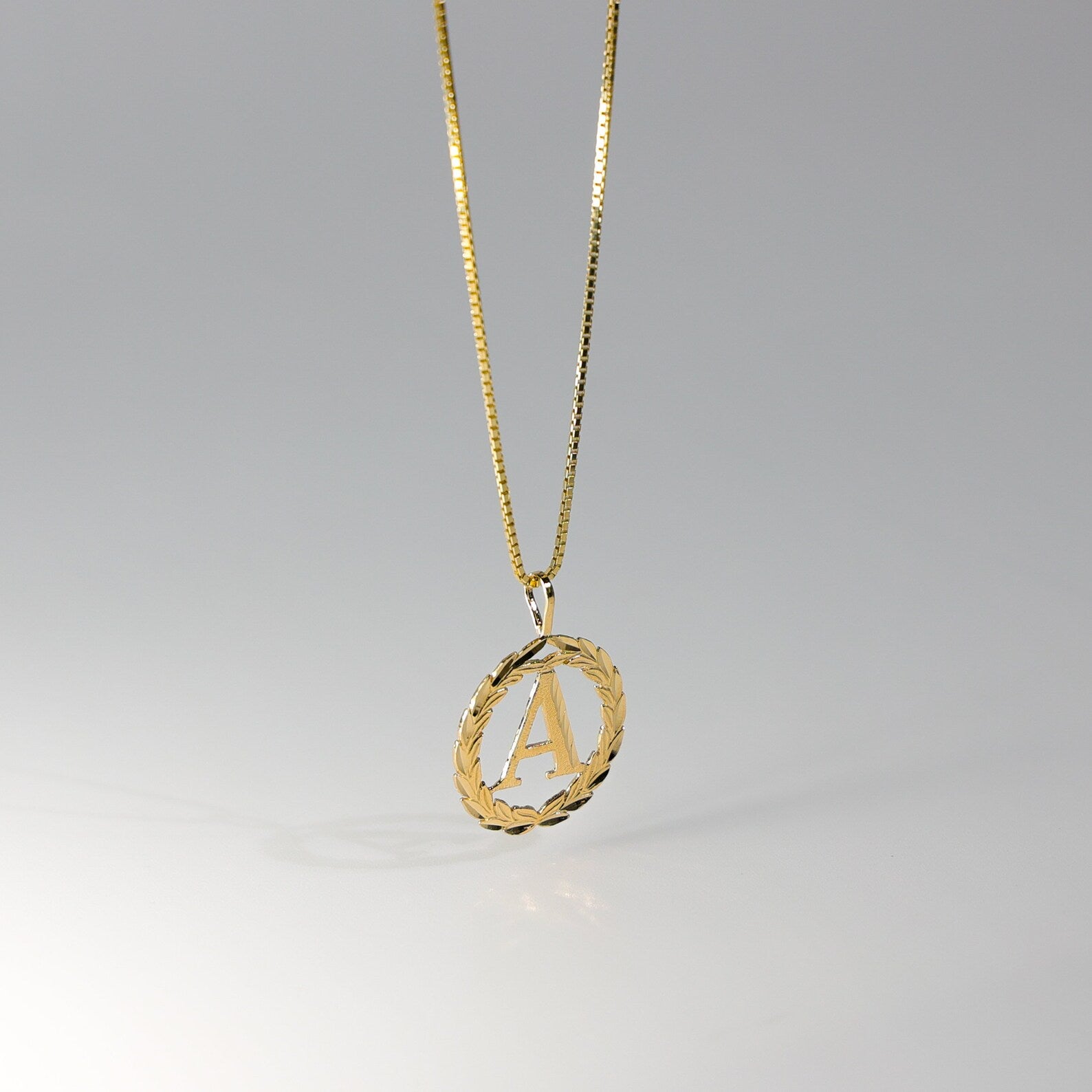 Gold Wreath A Initial Pendant | A-Z Pendants - Charlie & Co. Jewelry