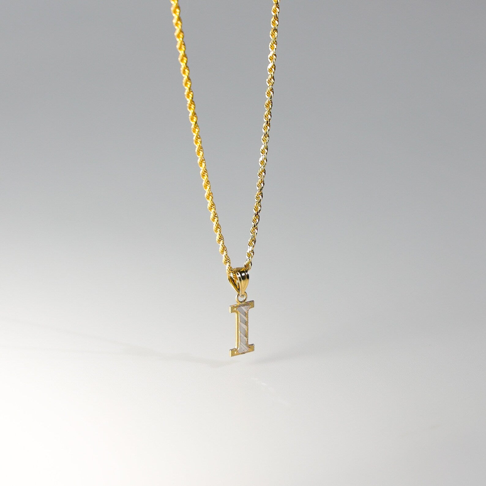 Gold Bold Letter I Pendant | A-Z Pendants - Charlie & Co. Jewelry