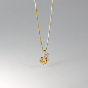 Gold Angel Letter J Pendant | A-Z Pendants - Charlie & Co. Jewelry