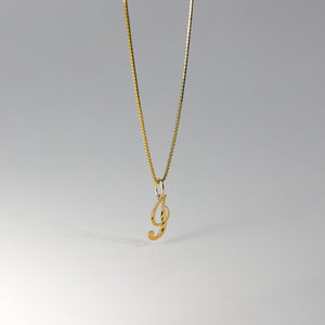Gold Calligraphy Letter I Pendant | A-Z Pendants - Charlie & Co. Jewelry