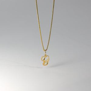 Gold Calligraphy Letter G Pendant | A-Z Pendants - Charlie & Co. Jewelry