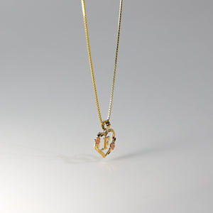 Gold Heart Initial F Pendant | A-Z Pendants - Charlie & Co. Jewelry