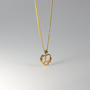 Gold Heart Initial L Pendant | A-Z Pendants - Charlie & Co. Jewelry
